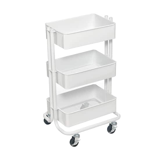 White Lexington Mini Rolling Cart by Simply Tidy™